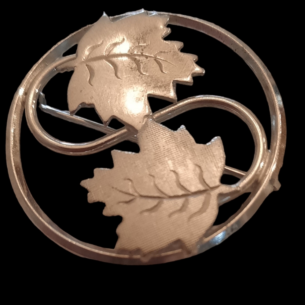 Vtg 925 Lamode Maple Leaves Pin Brooch